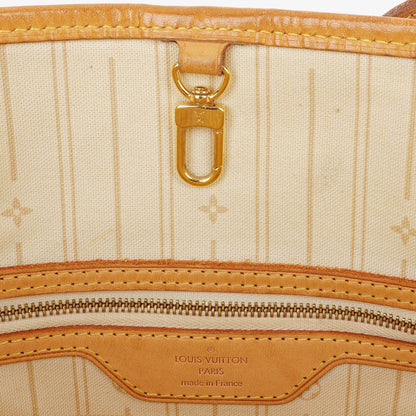 Louis Vuitton Neverfull PM Tote aus beschichtetem Damier Azur Canvas