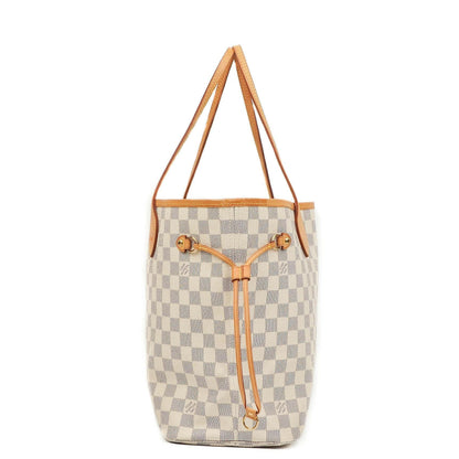 Louis Vuitton Neverfull MM Tragetasche aus beschichtetem Damier Azur Canvas