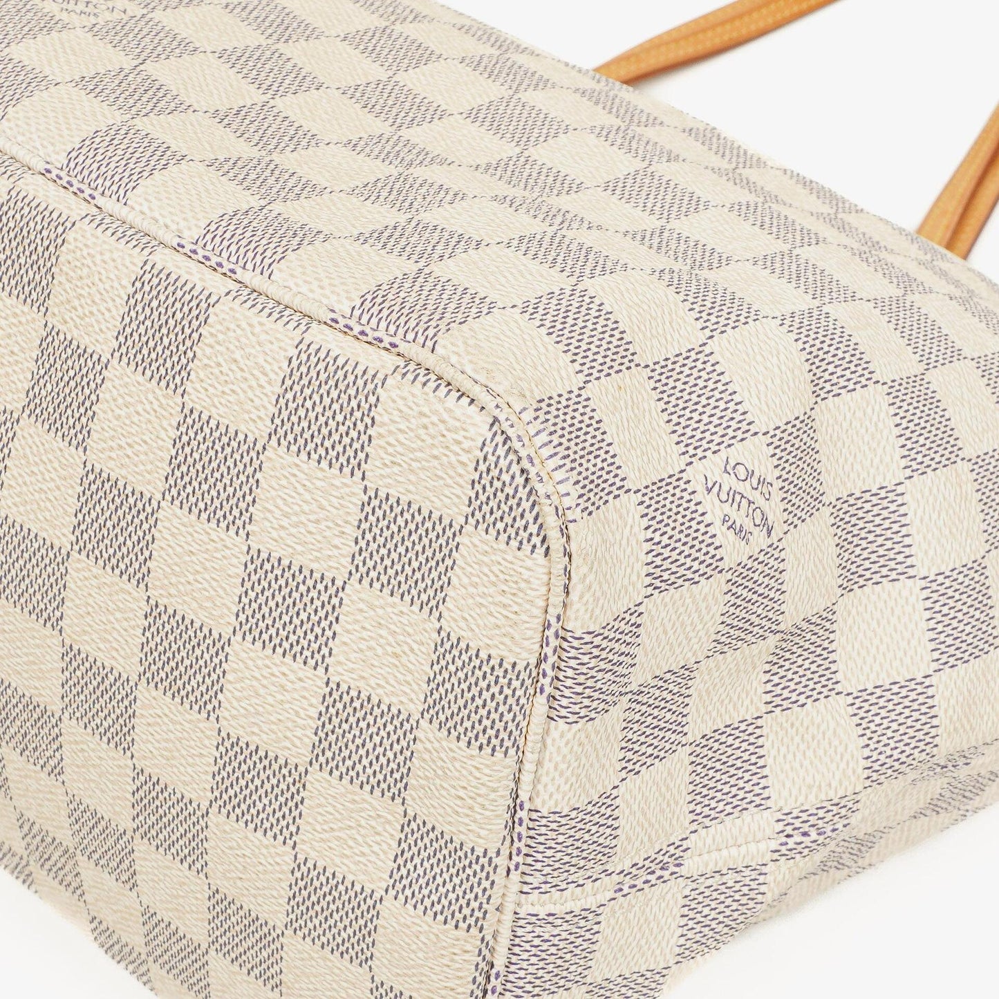 Louis Vuitton Neverfull MM Tragetasche aus beschichtetem Damier Azur Canvas
