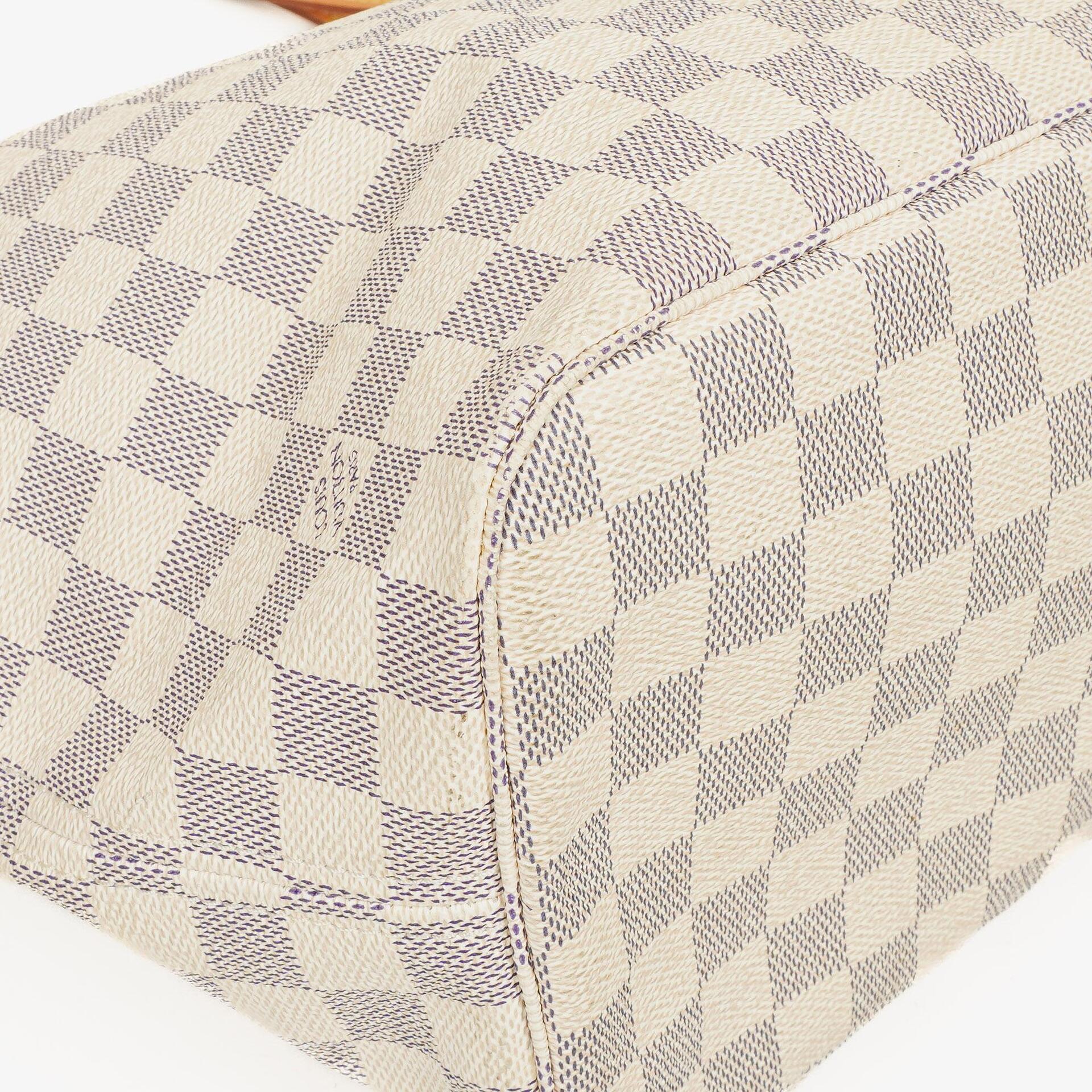 Louis Vuitton Neverfull MM Tragetasche aus beschichtetem Damier Azur Canvas