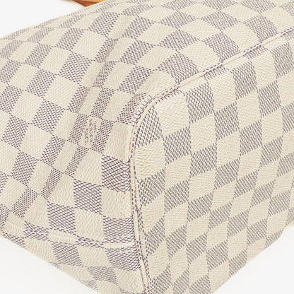Louis Vuitton Neverfull MM Tragetasche aus beschichtetem Damier Azur Canvas