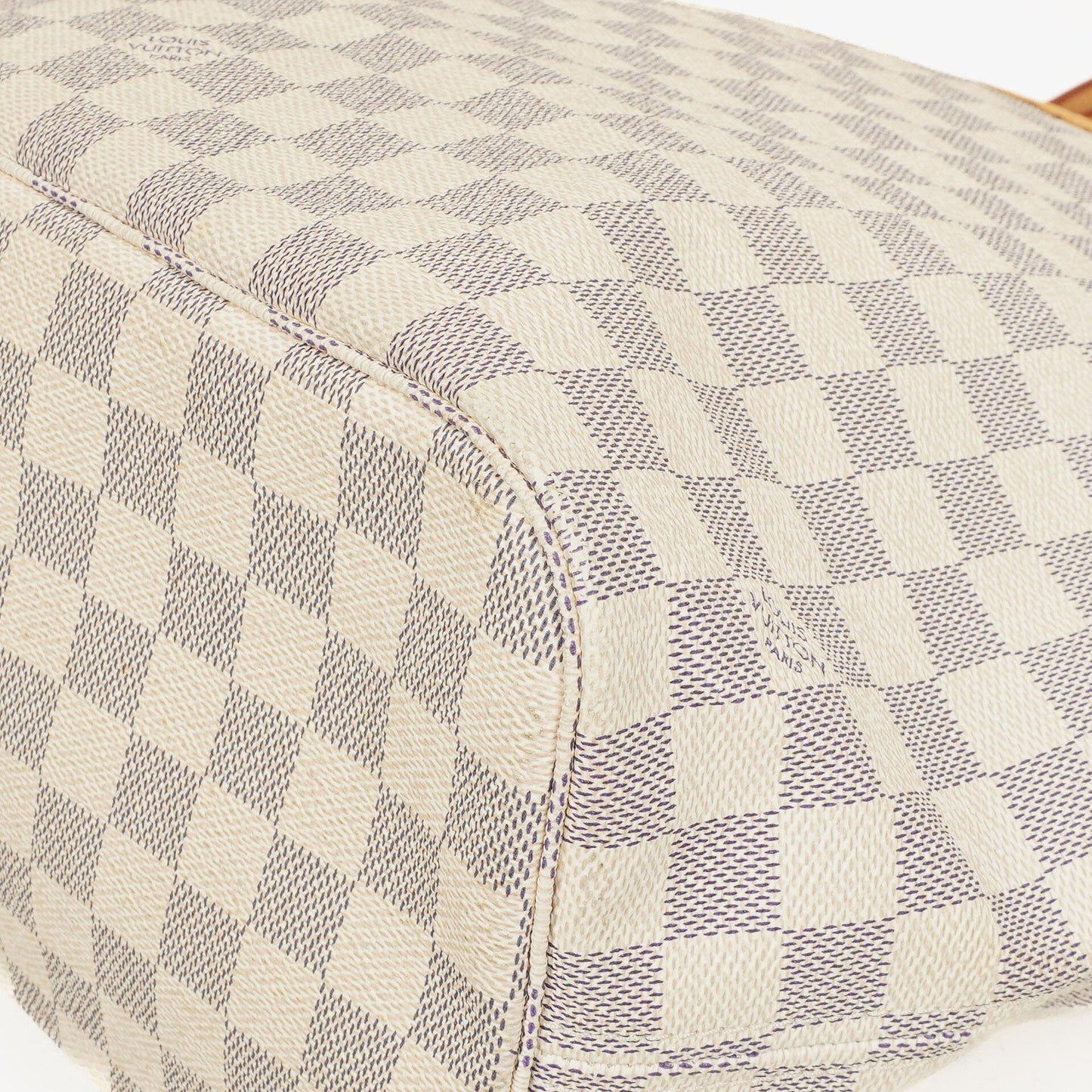 Louis Vuitton Neverfull MM Tragetasche aus beschichtetem Damier Azur Canvas