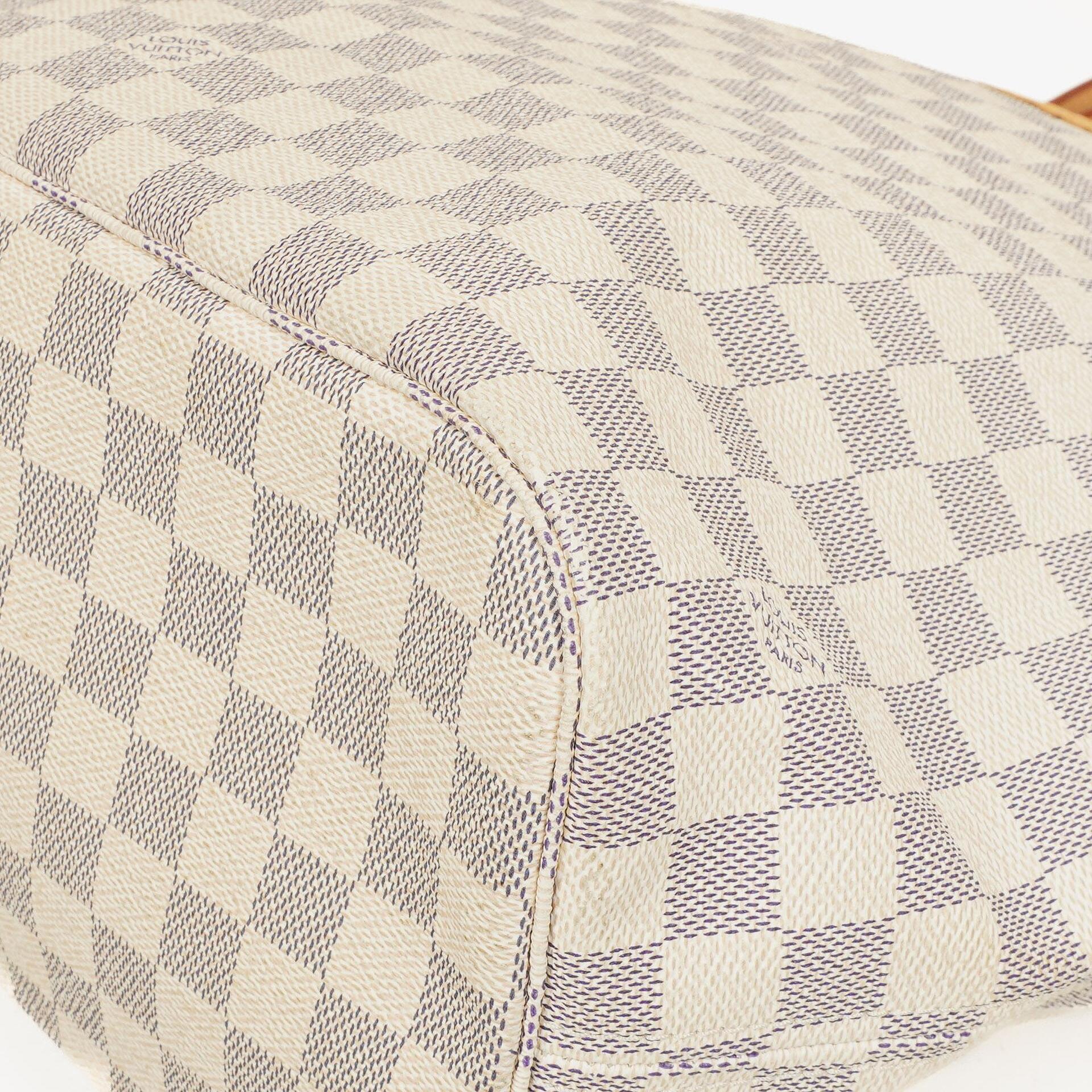 Louis Vuitton Neverfull MM Tragetasche aus beschichtetem Damier Azur Canvas