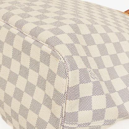 Louis Vuitton Neverfull MM Tragetasche aus beschichtetem Damier Azur Canvas