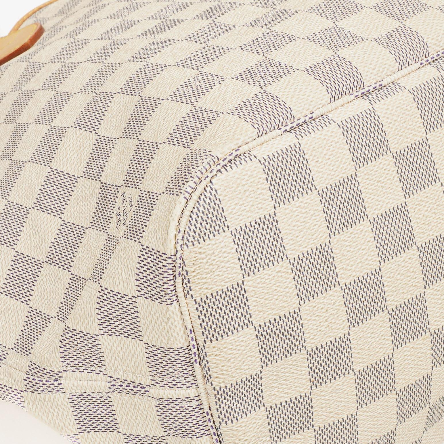 Louis Vuitton Neverfull MM Tragetasche aus beschichtetem Damier Azur Canvas