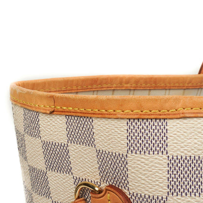 Louis Vuitton Neverfull MM Tragetasche aus beschichtetem Damier Azur Canvas