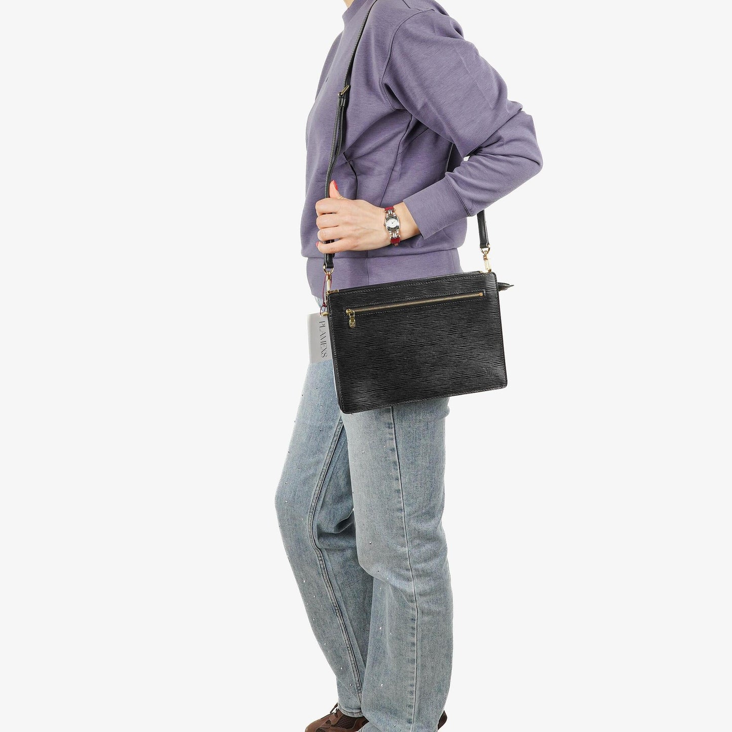 Louis Vuitton Enghien Schultertasche aus schwarzem Epi-Leder