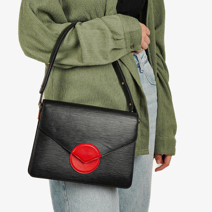 Louis Vuitton Hoche Schultertasche aus Epi-Leder in Schwarz und Rot