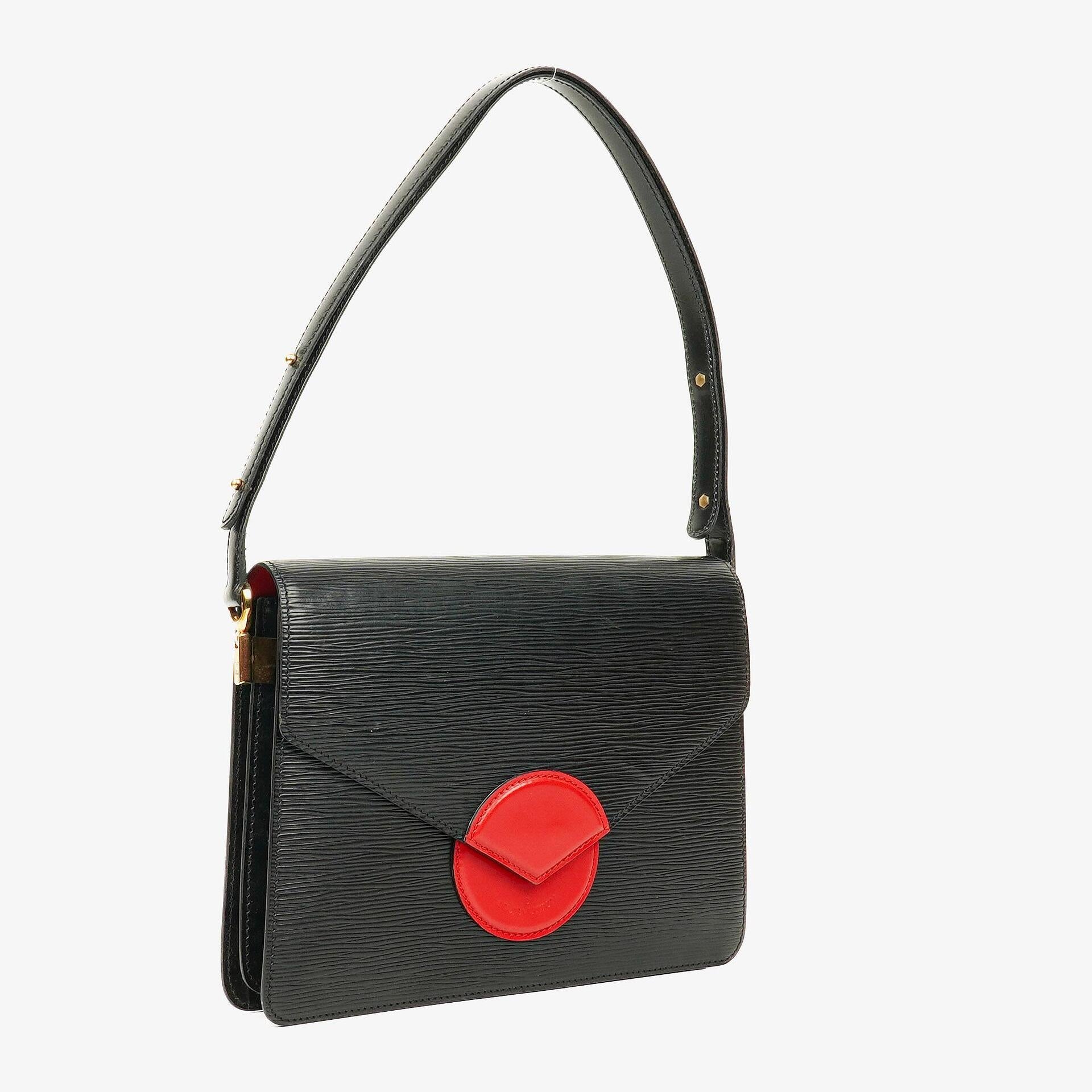 Louis Vuitton Hoche Schultertasche aus Epi-Leder in Schwarz und Rot