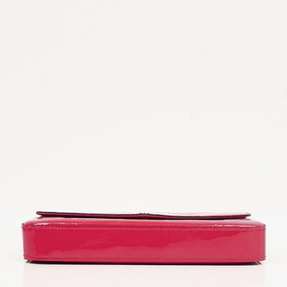 Louis Vuitton Felicie Pochette Kettenbörse aus knallpinkem Vernis