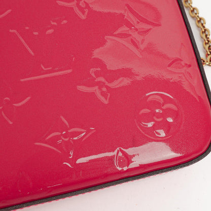 Louis Vuitton Felicie Pochette Kettenbörse aus knallpinkem Vernis