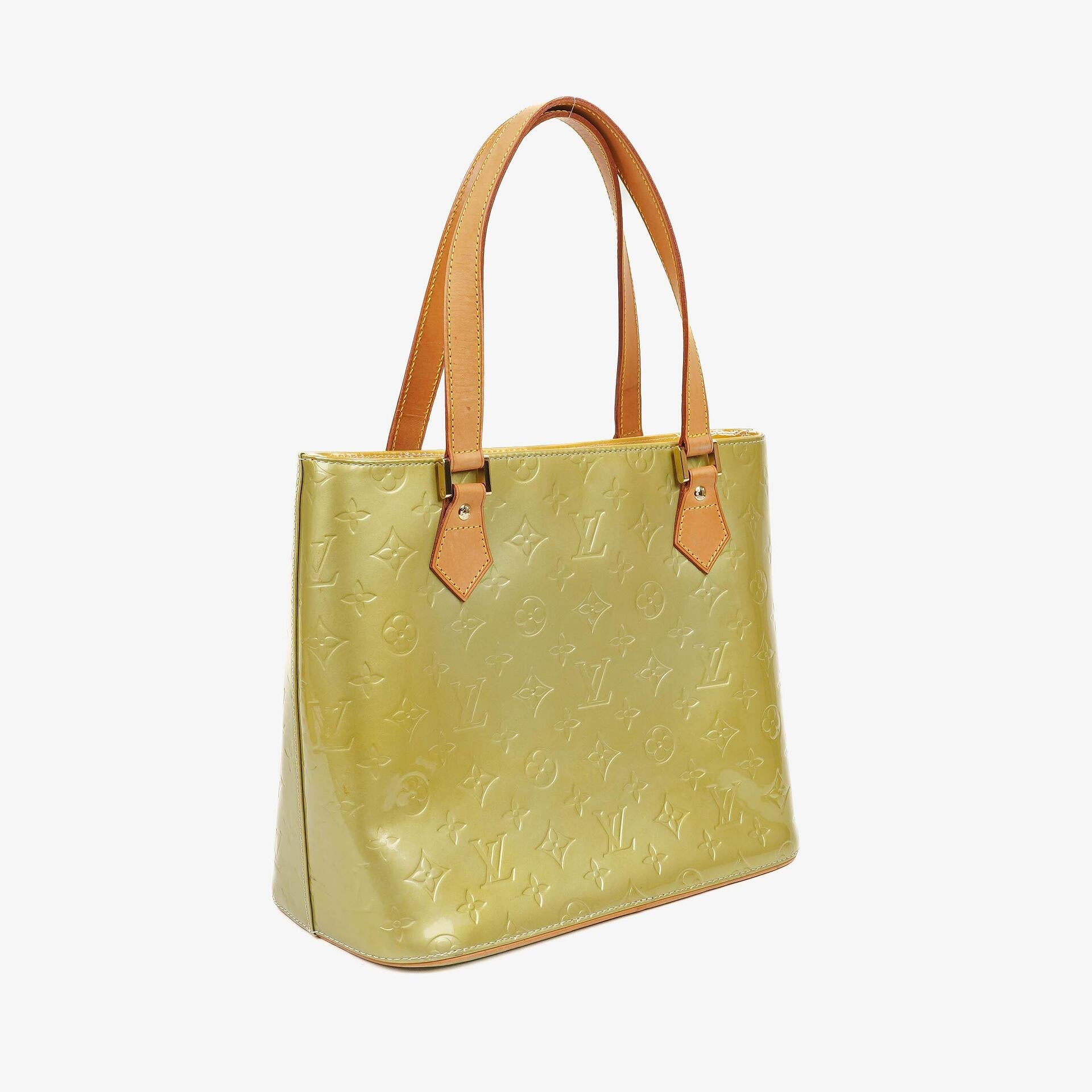 Louis Vuitton Houston Schultertasche aus grünem Vernis