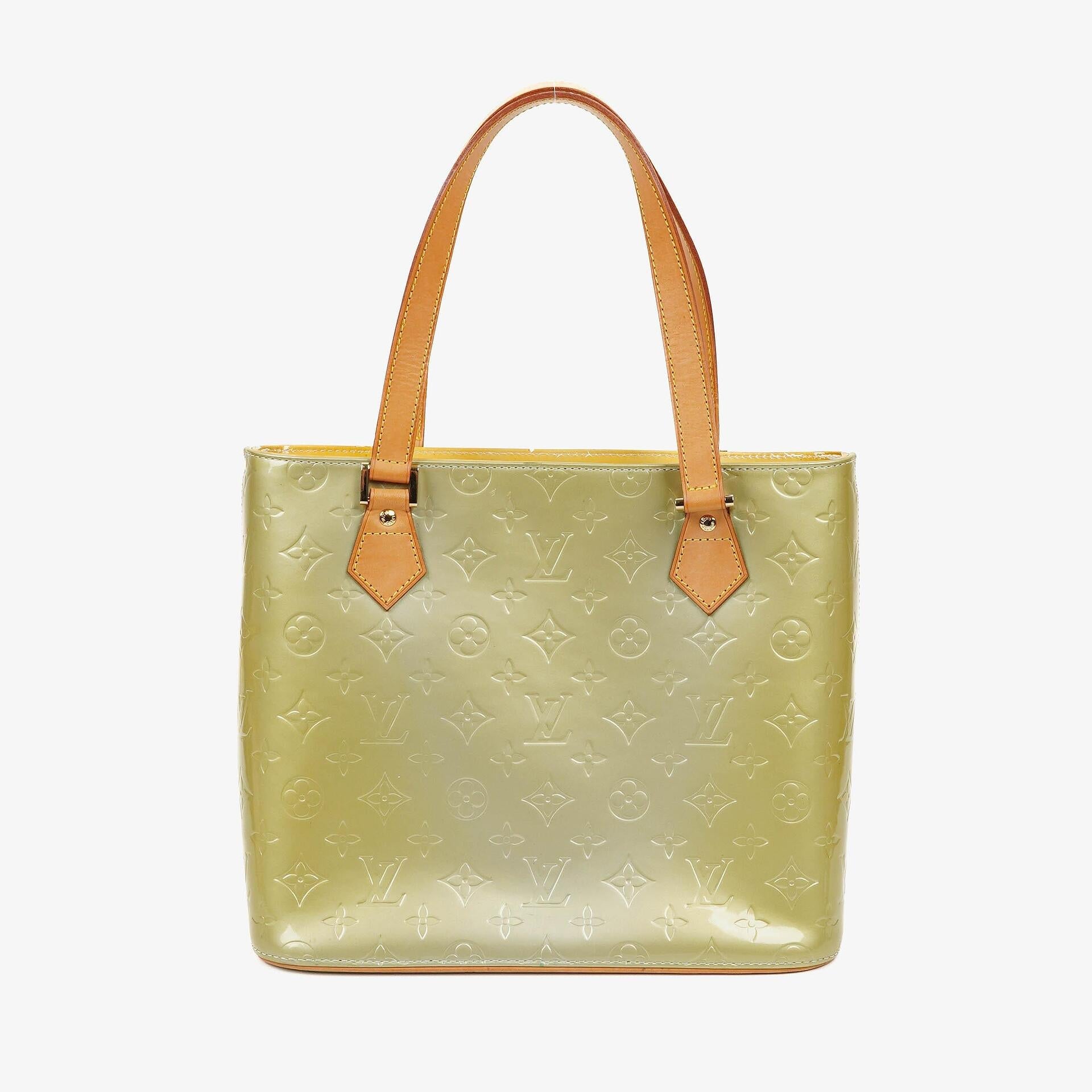 Louis Vuitton Houston Schultertasche aus grünem Vernis