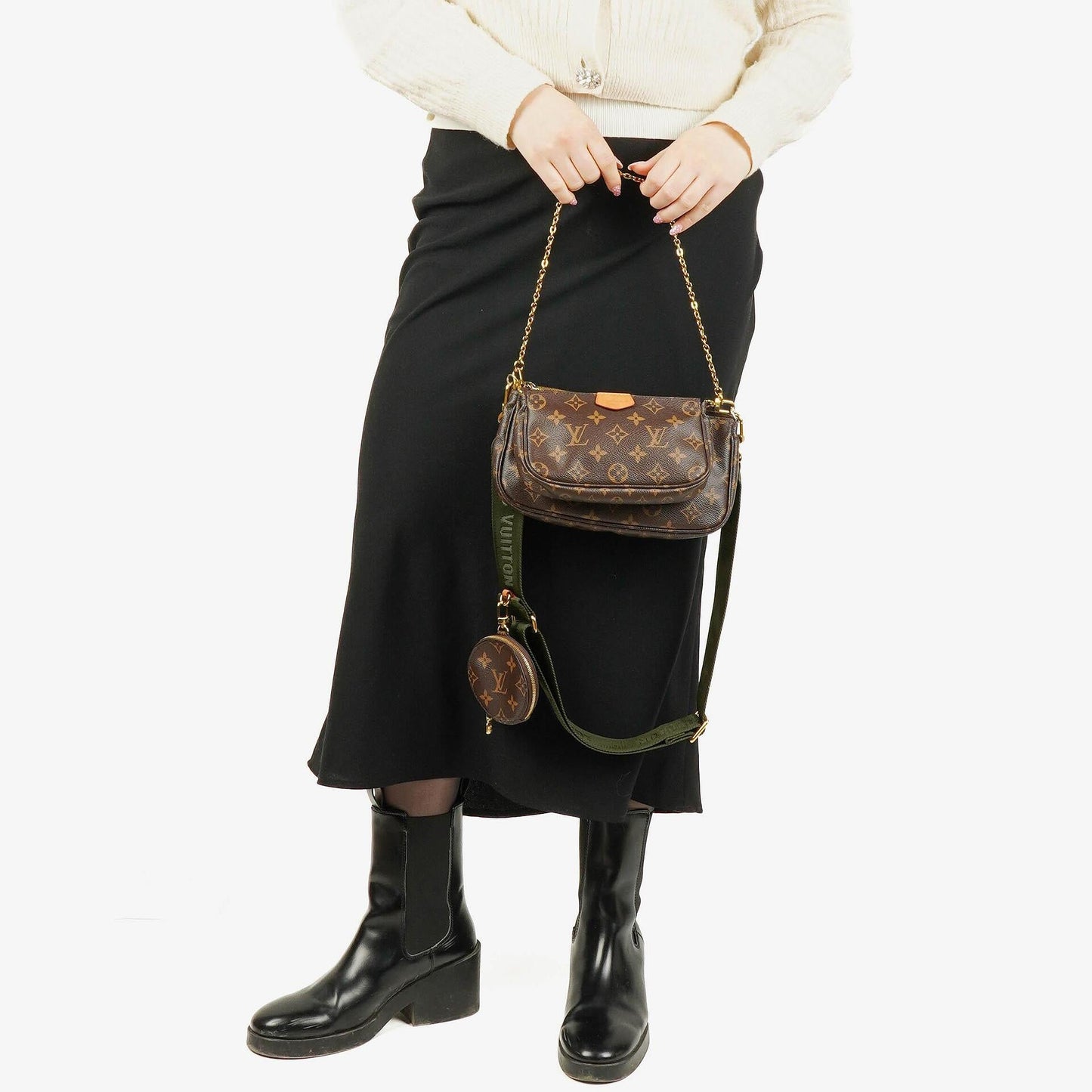 Louis Vuitton Multi-Pochette Accessoires Tasche aus Kaki Monogram Canvas