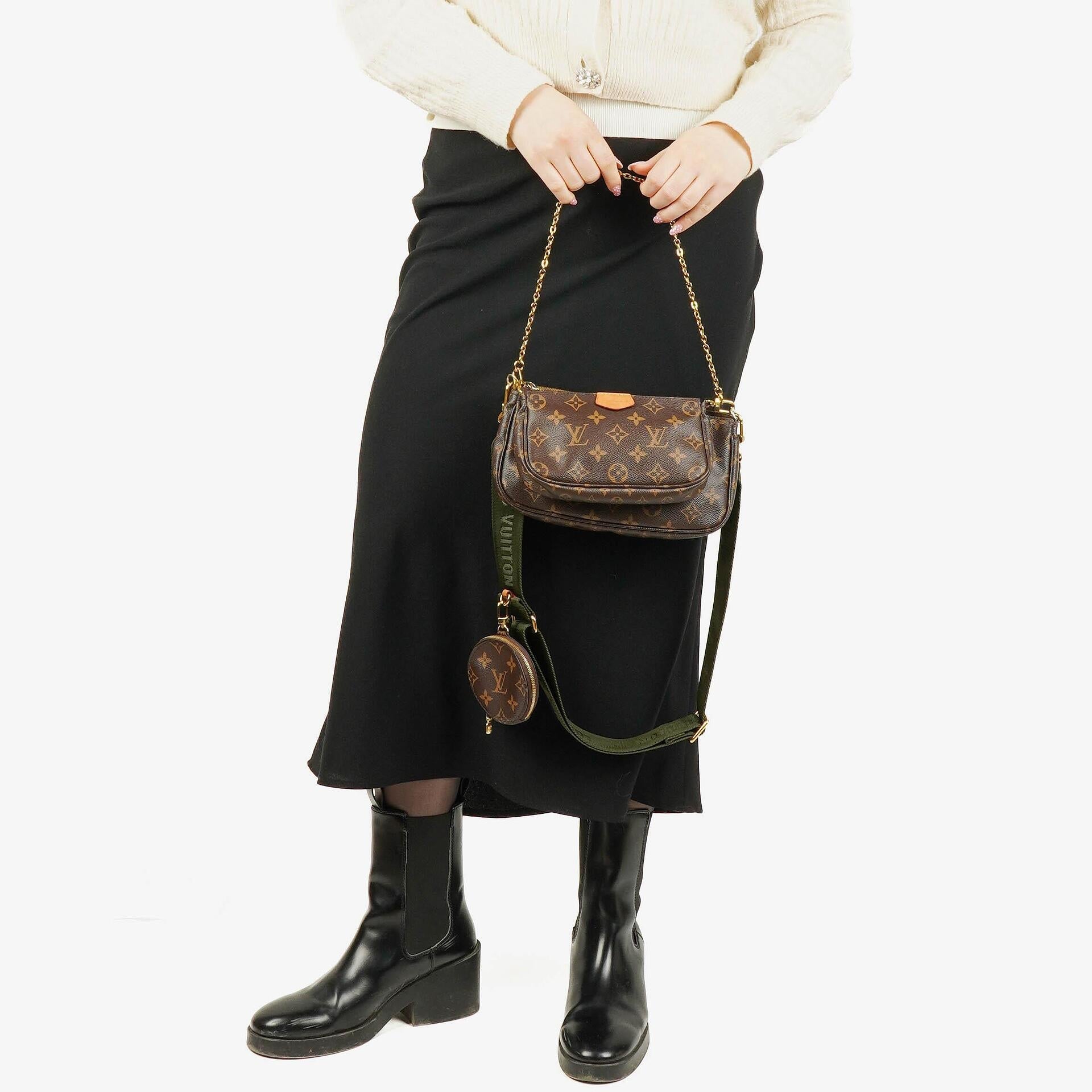 Louis Vuitton Multi-Pochette Accessoires Tasche aus Kaki Monogram Canvas