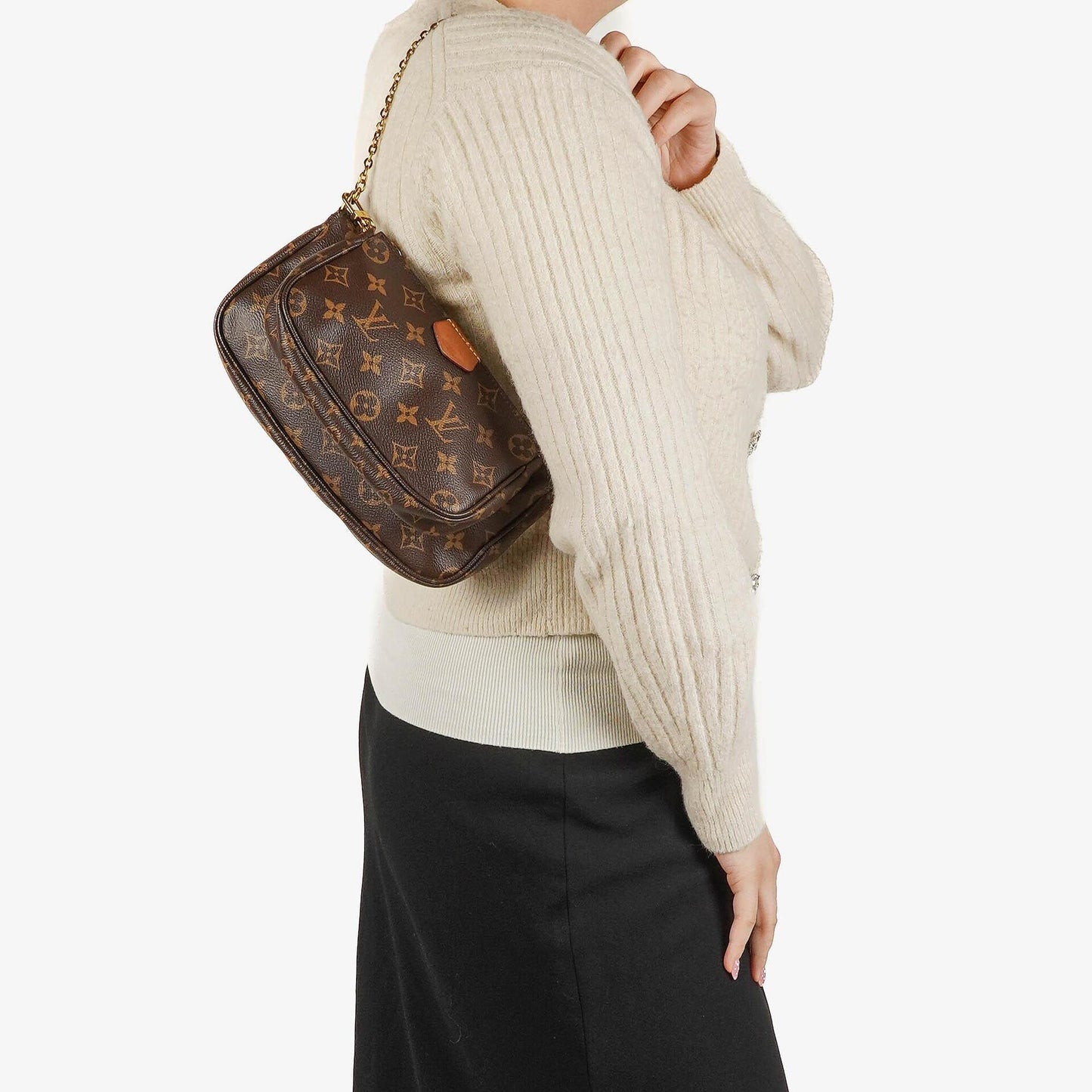 Louis Vuitton Multi-Pochette Accessoires Tasche aus Kaki Monogram Canvas
