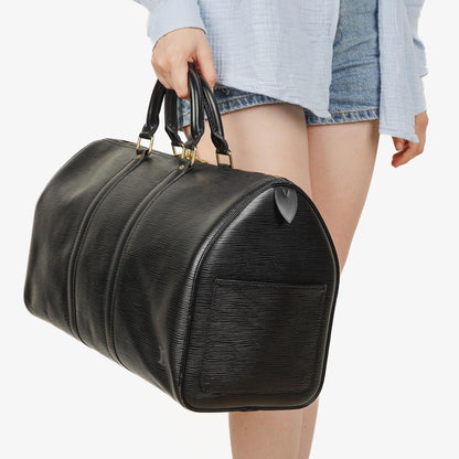 Louis Vuitton Keepall 45 Reisetasche aus schwarzem Epi-Leder