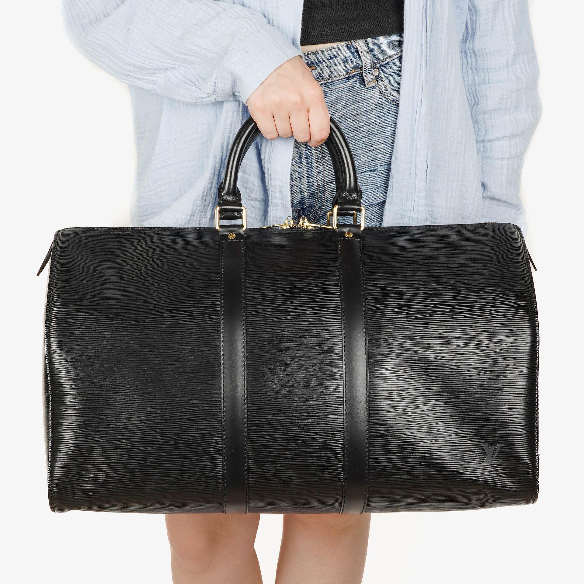 Louis Vuitton Keepall 45 Reisetasche aus schwarzem Epi-Leder