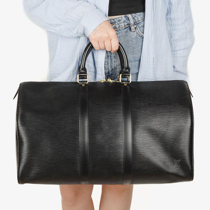 Louis Vuitton Keepall 45 Reisetasche aus schwarzem Epi-Leder