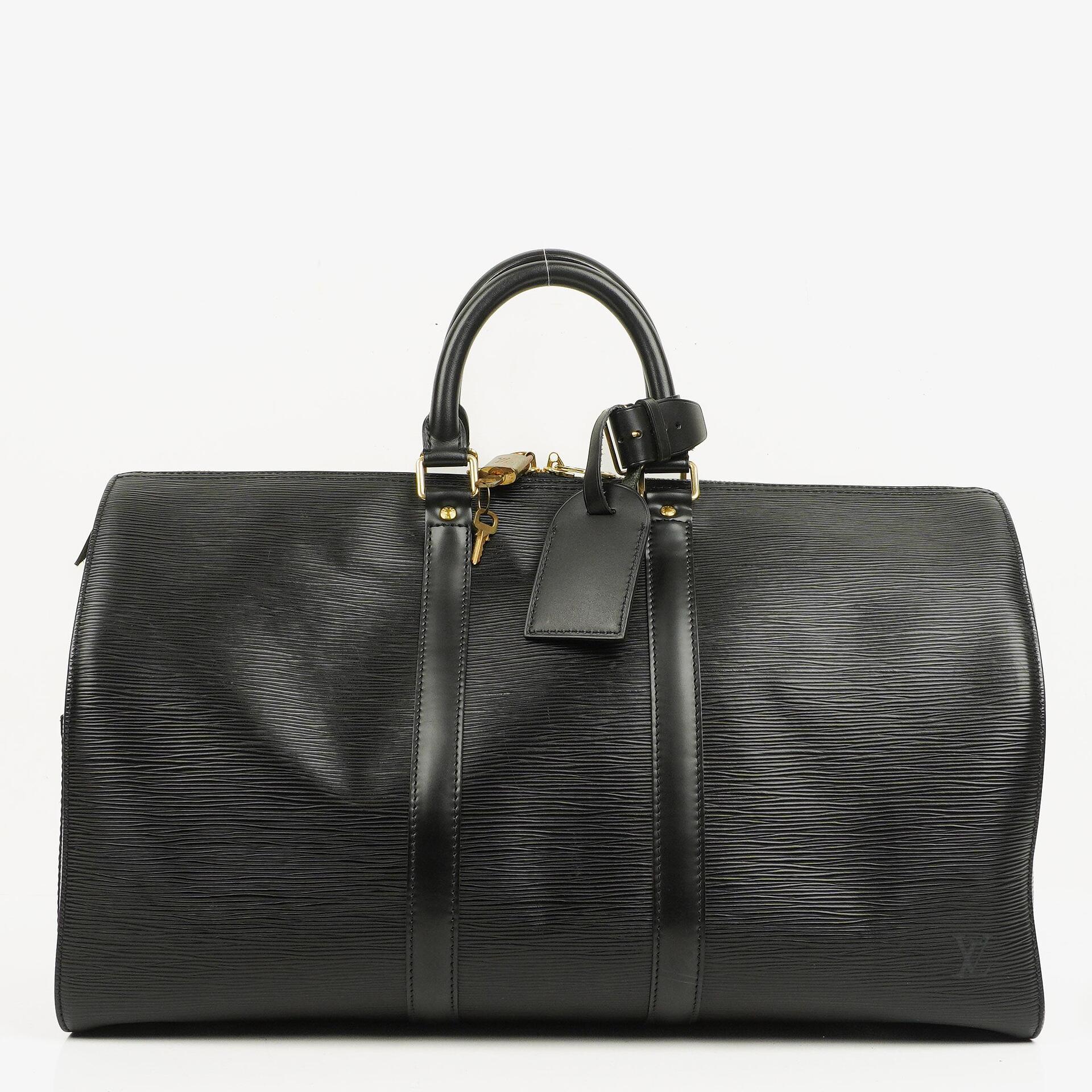 Louis Vuitton Keepall 45 Reisetasche aus schwarzem Epi-Leder