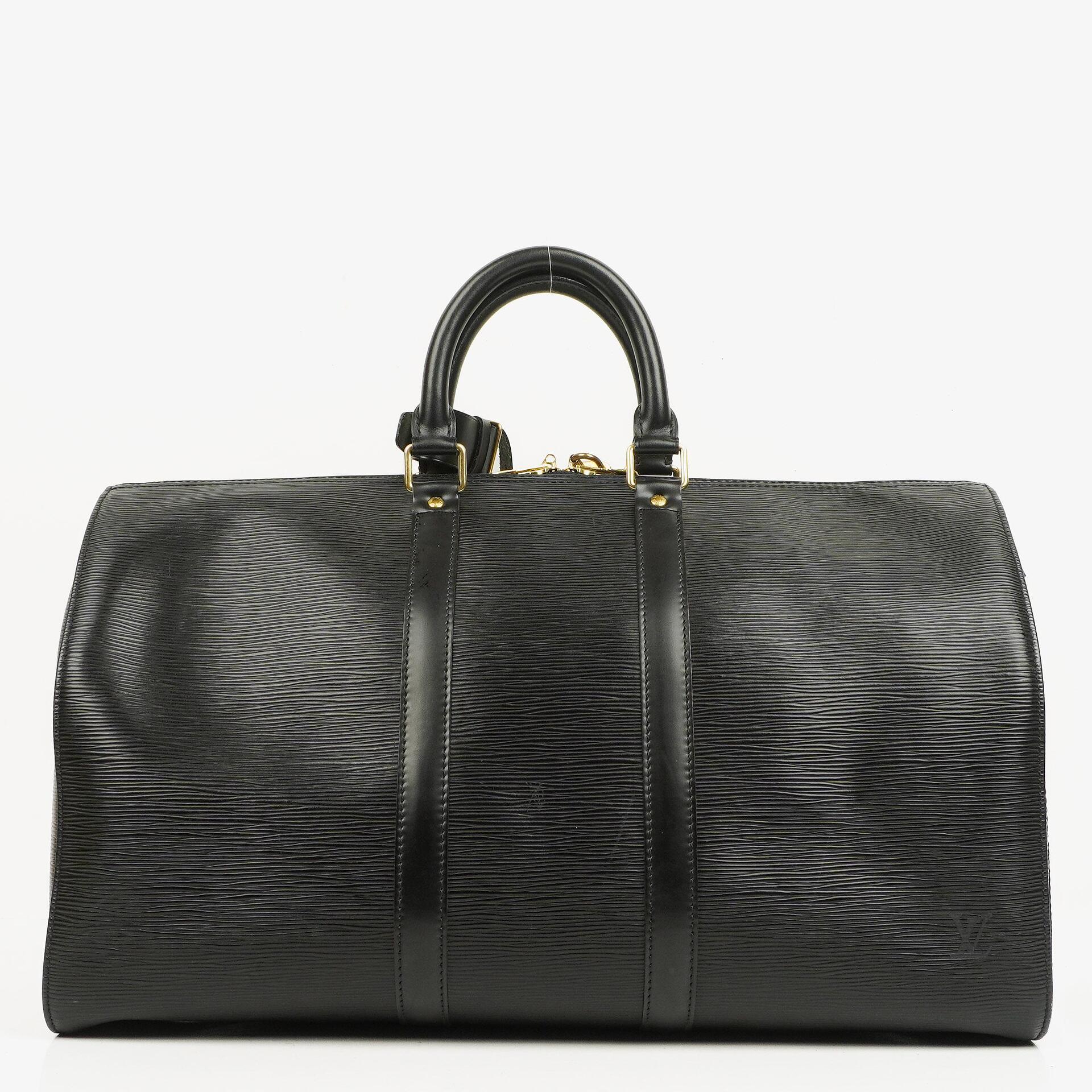 Louis Vuitton Keepall 45 Reisetasche aus schwarzem Epi-Leder