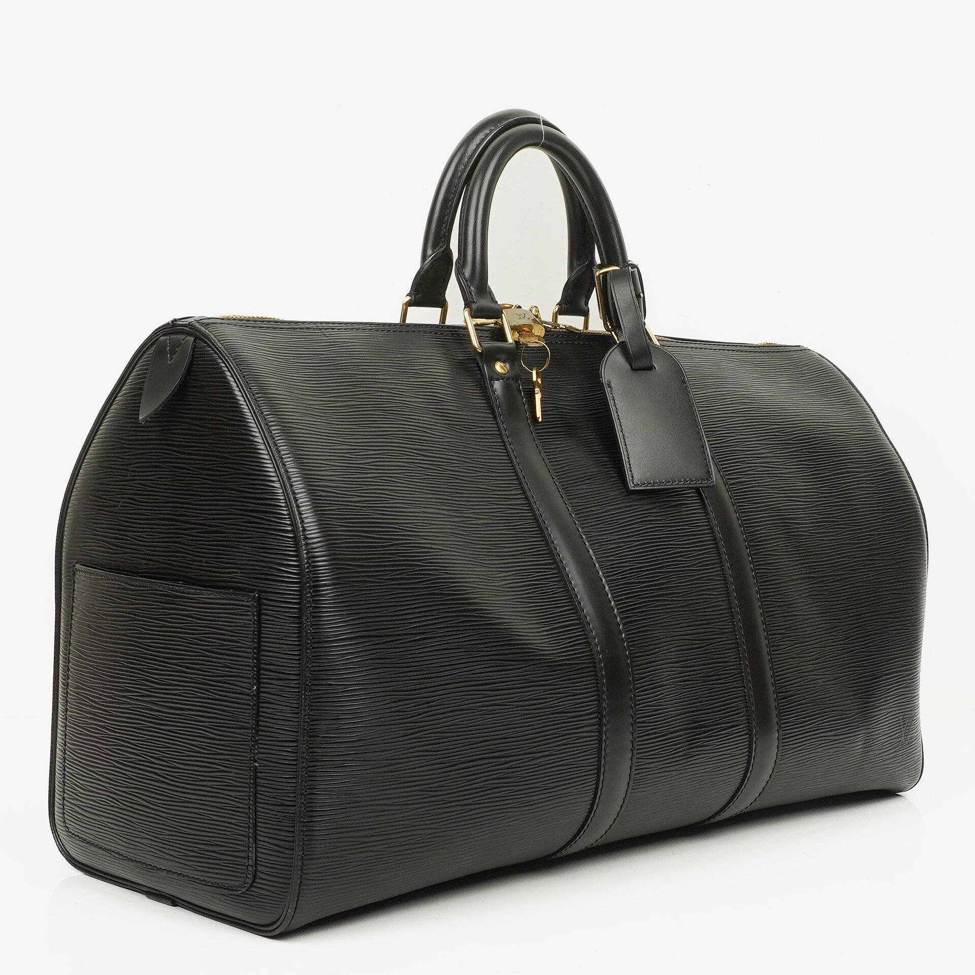 Louis Vuitton Keepall 45 Reisetasche aus schwarzem Epi-Leder