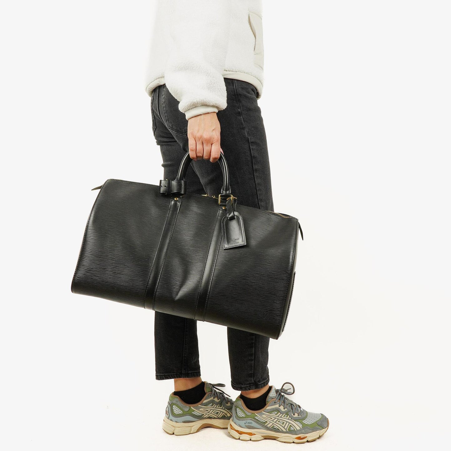 Louis Vuitton Keepall 45 Reisetasche aus schwarzem Epi-Leder