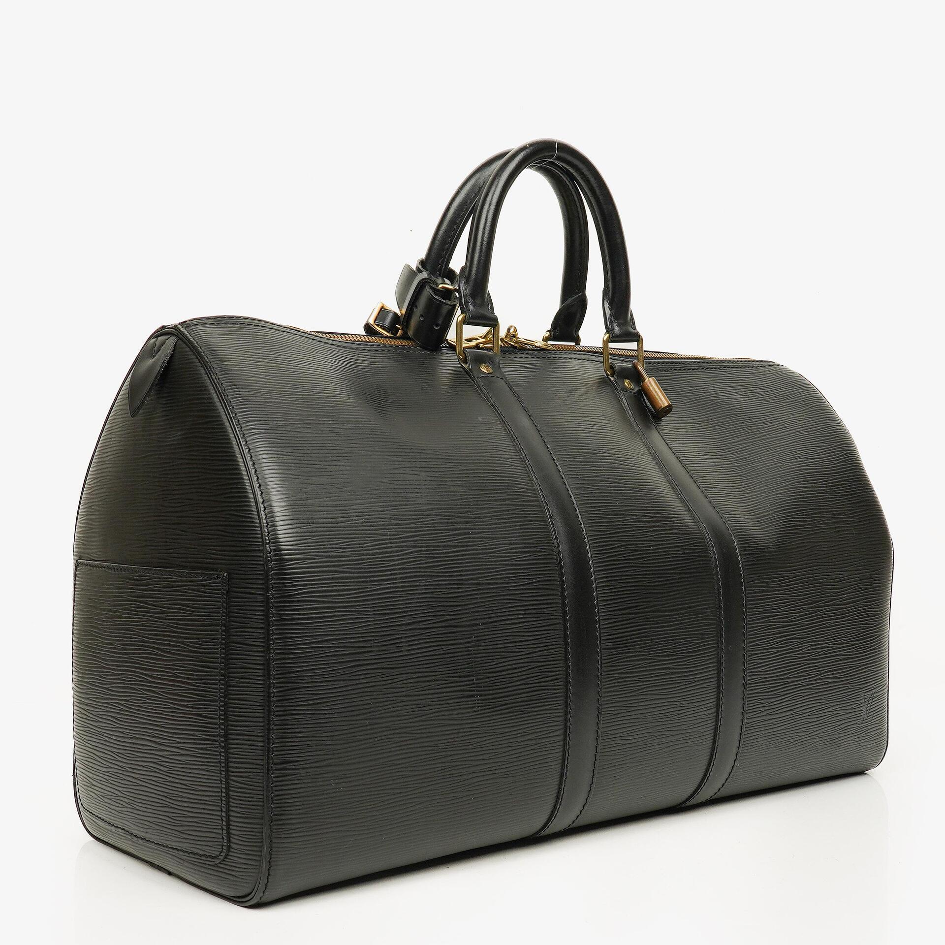 Louis Vuitton Keepall 45 Reisetasche aus schwarzem Epi-Leder
