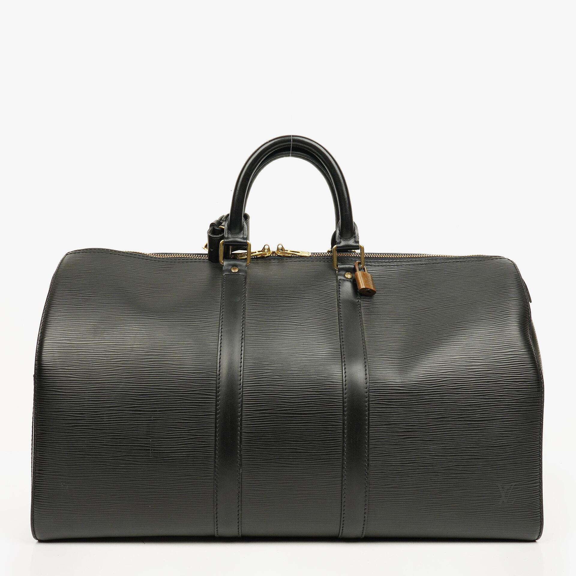 Louis Vuitton Keepall 45 Reisetasche aus schwarzem Epi-Leder