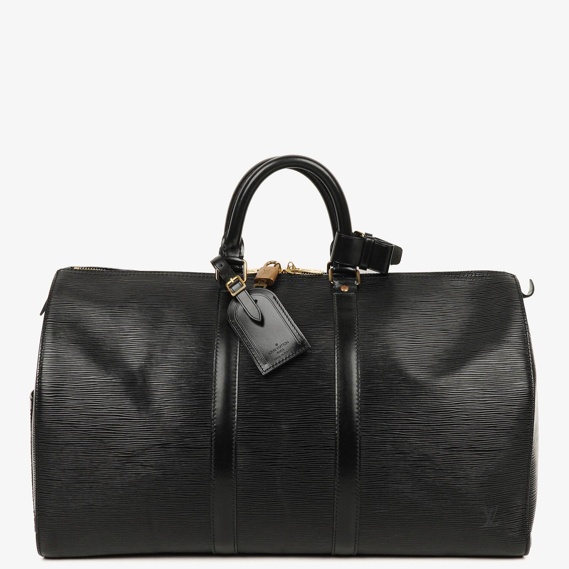 Louis Vuitton Keepall 45 Reisetasche aus schwarzem Epi Leder