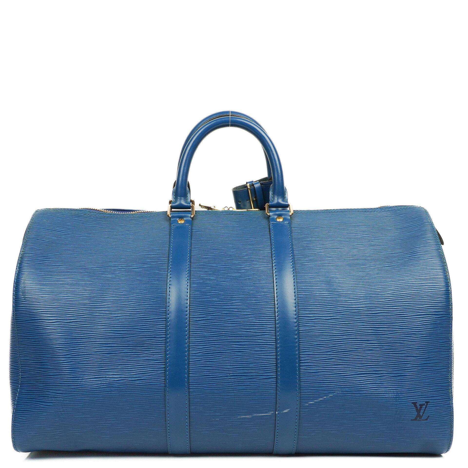 Louis Vuitton Keepall 45 Reisetasche aus blauem Epi Leder, 1996