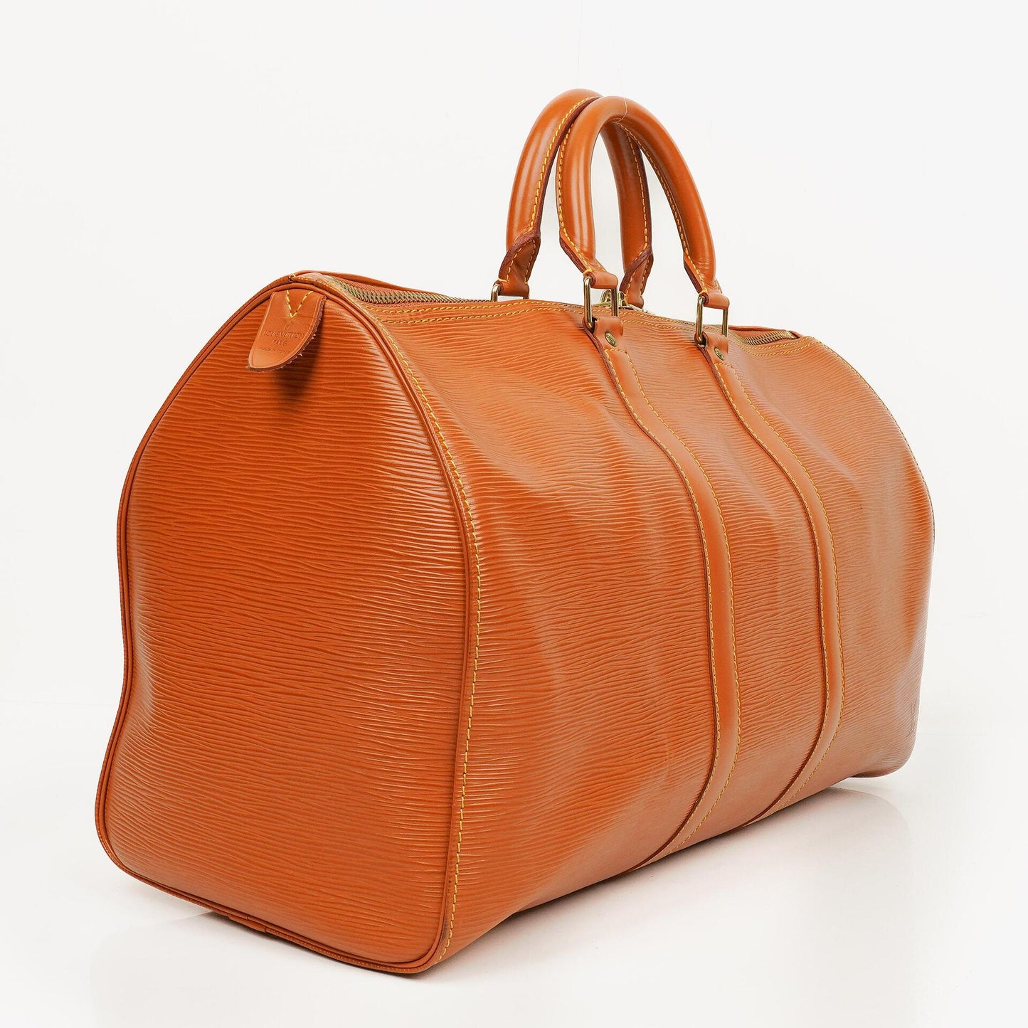 Louis Vuitton Keepall 45 Reisetasche in Cognac aus Epi Leder