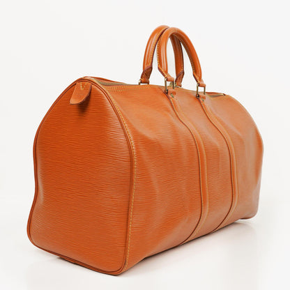 Louis Vuitton Keepall 45 Reisetasche in Cognac aus Epi Leder
