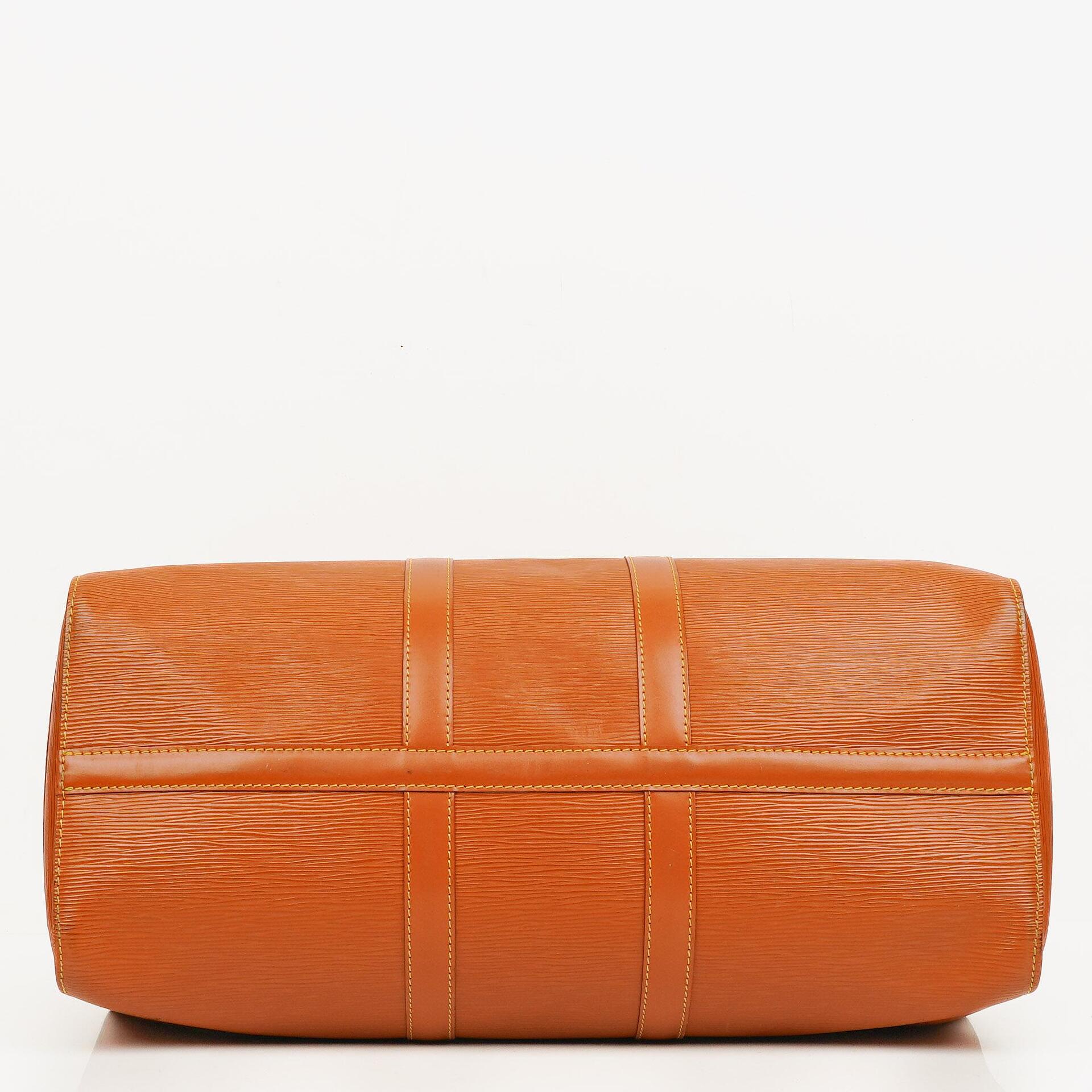 Louis Vuitton Keepall 45 Reisetasche in Cognac aus Epi Leder