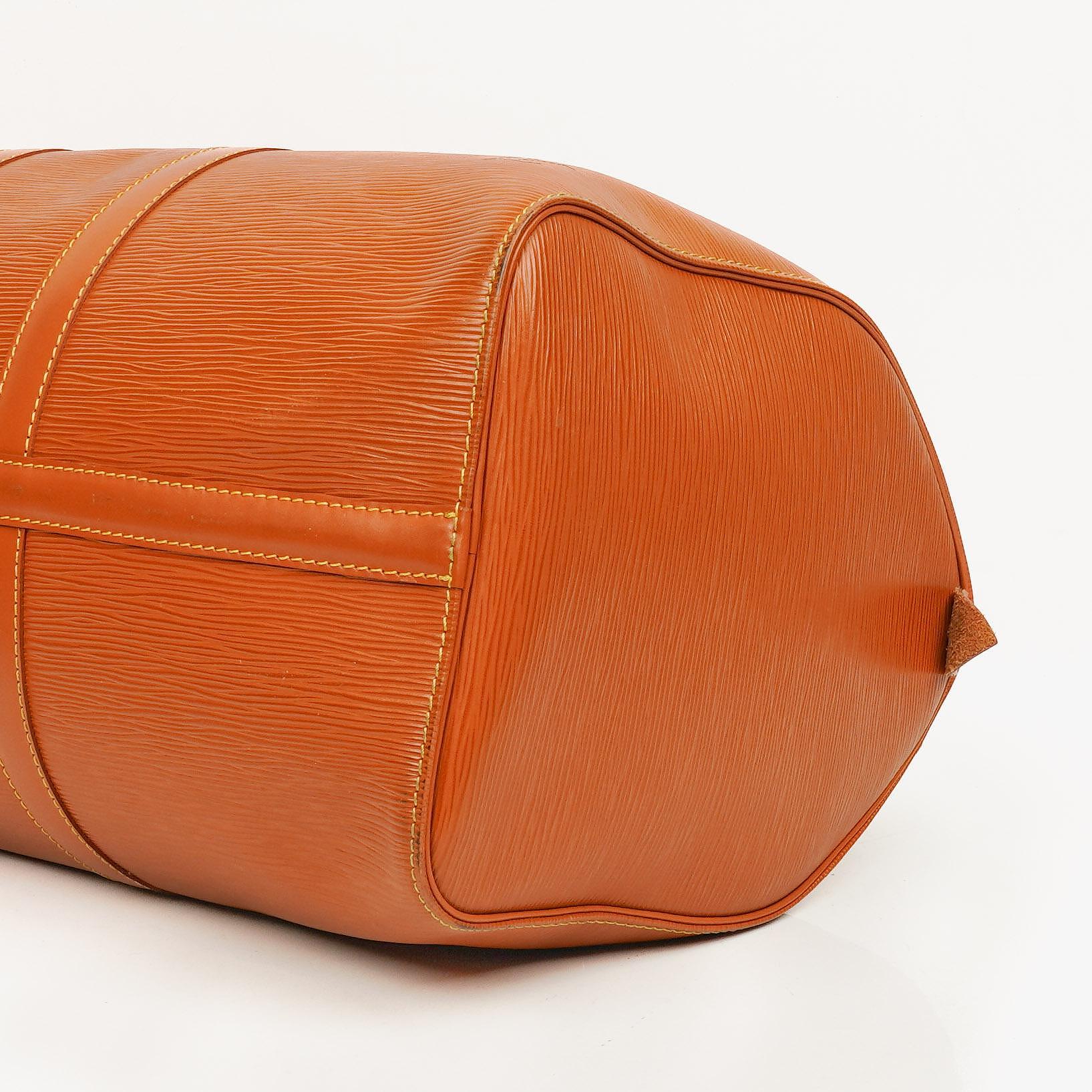 Louis Vuitton Keepall 45 Reisetasche in Cognac aus Epi Leder