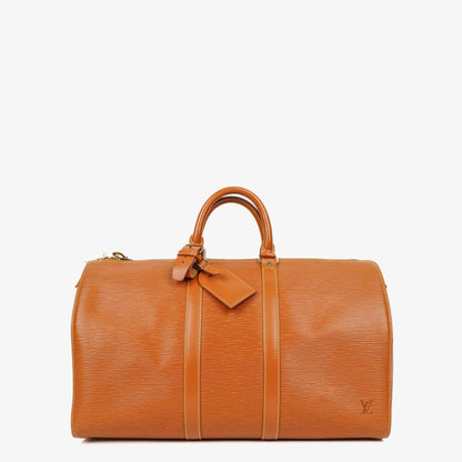 Louis Vuitton Keepall 45 Reisetasche aus cognacfarbenem Epi Leder