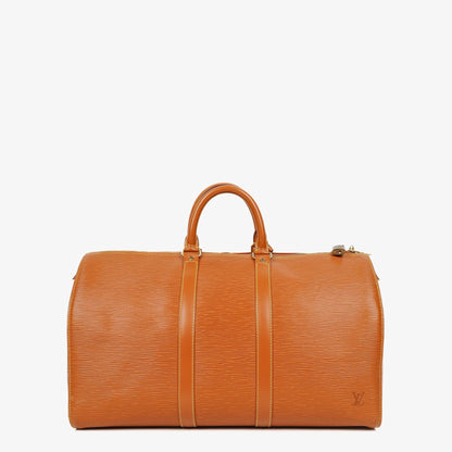 Louis Vuitton Keepall 45 Reisetasche aus cognacfarbenem Epi Leder