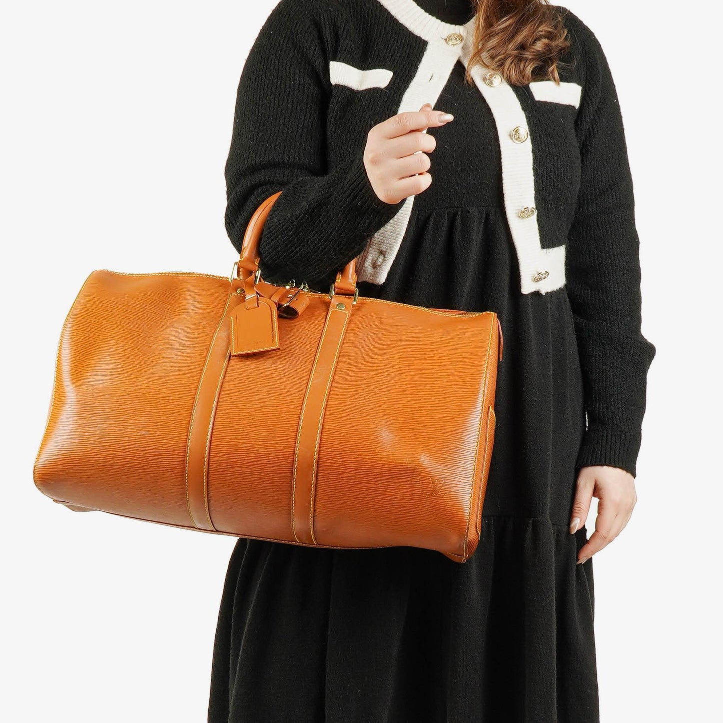 Louis Vuitton Keepall 45 Reisetasche aus cognacfarbenem Epi Leder