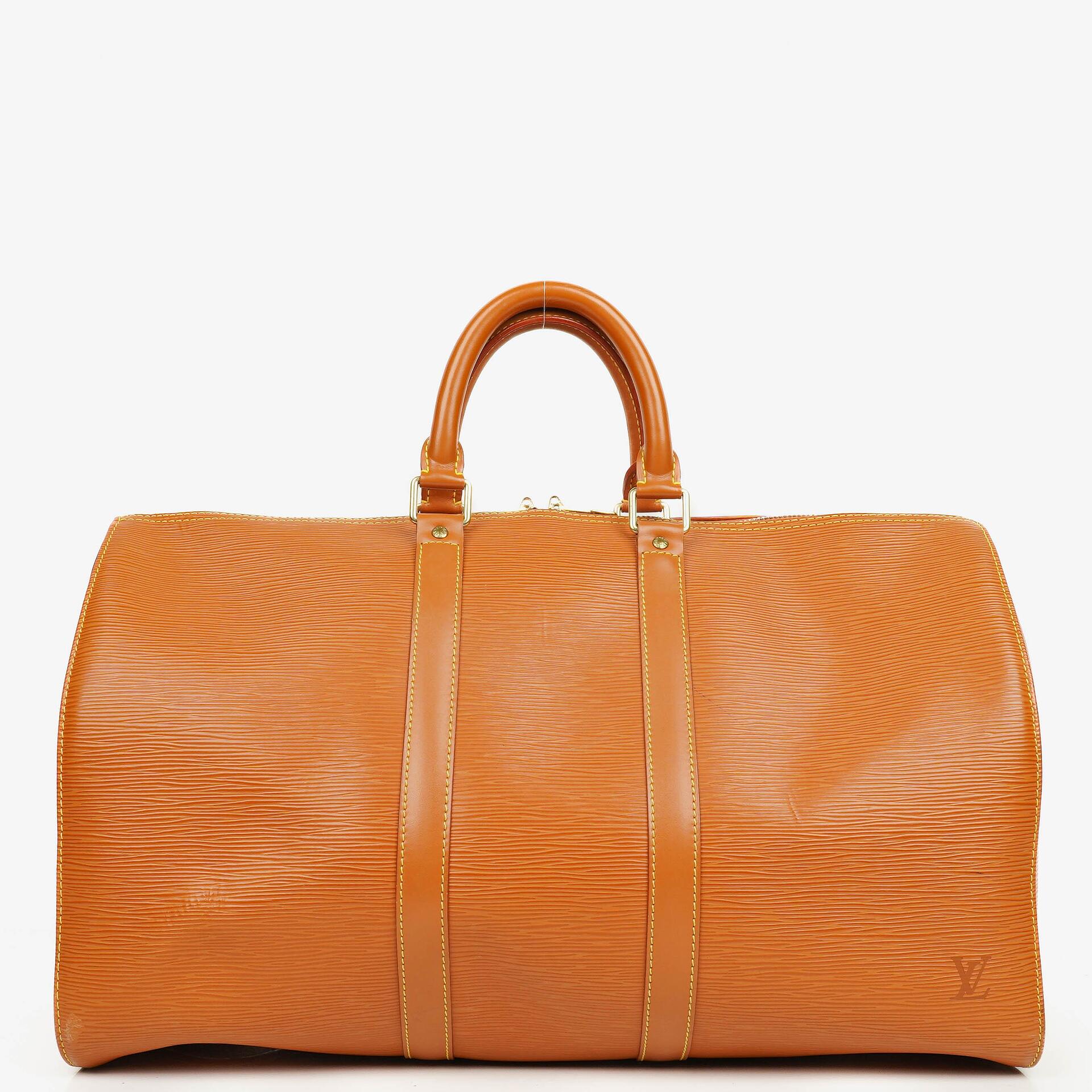 Louis Vuitton Keepall 45 Reisetasche aus cognacfarbenem Epi Leder