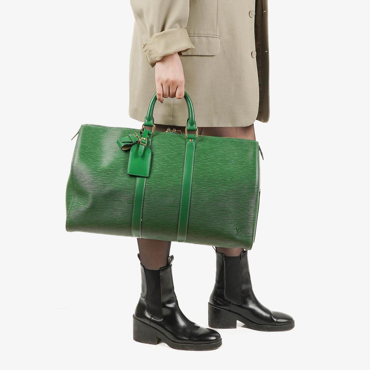 Louis Vuitton Keepall 45 Reisetasche aus grünem Epi Leder