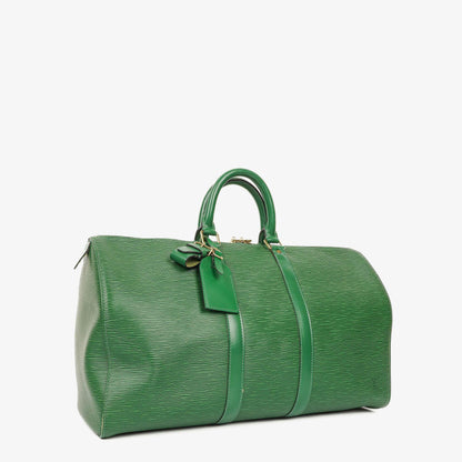 Louis Vuitton Keepall 45 Reisetasche aus grünem Epi Leder