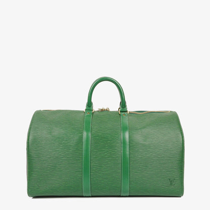 Louis Vuitton Keepall 45 Reisetasche aus grünem Epi Leder