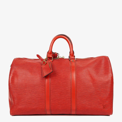 Louis Vuitton Keepall 45 Reisetasche aus rotem Epi-Leder
