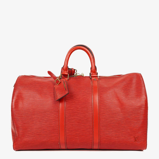 Louis Vuitton Keepall 45 Reisetasche aus rotem Epi-Leder