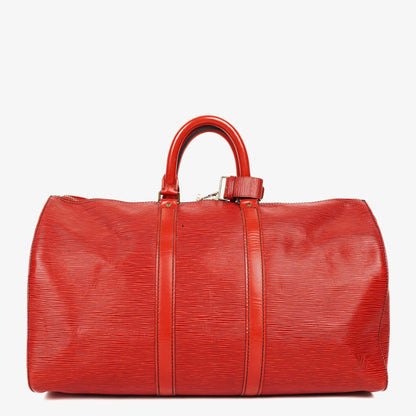 Louis Vuitton Keepall 45 Reisetasche aus rotem Epi-Leder