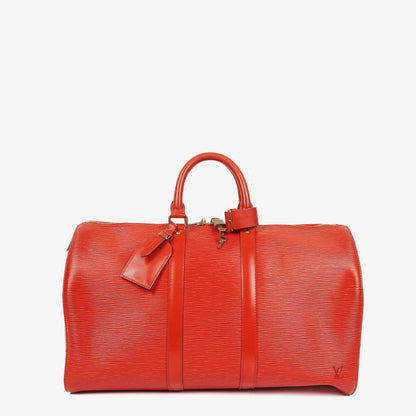 Louis Vuitton Keepall 45 Reisetasche aus rotem Epi Leder