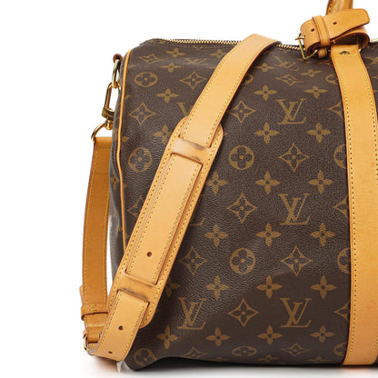 Louis Vuitton Keepall 50 Bandouliere Monogram Canvas Reisetasche mit personalisiertem Heißstempel