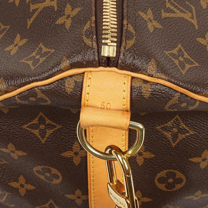 Louis Vuitton Keepall 50 Bandouliere Monogram Canvas Reisetasche mit personalisiertem Heißstempel