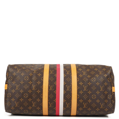 Louis Vuitton Keepall 50 Bandouliere Monogram Canvas Reisetasche mit personalisiertem Heißstempel