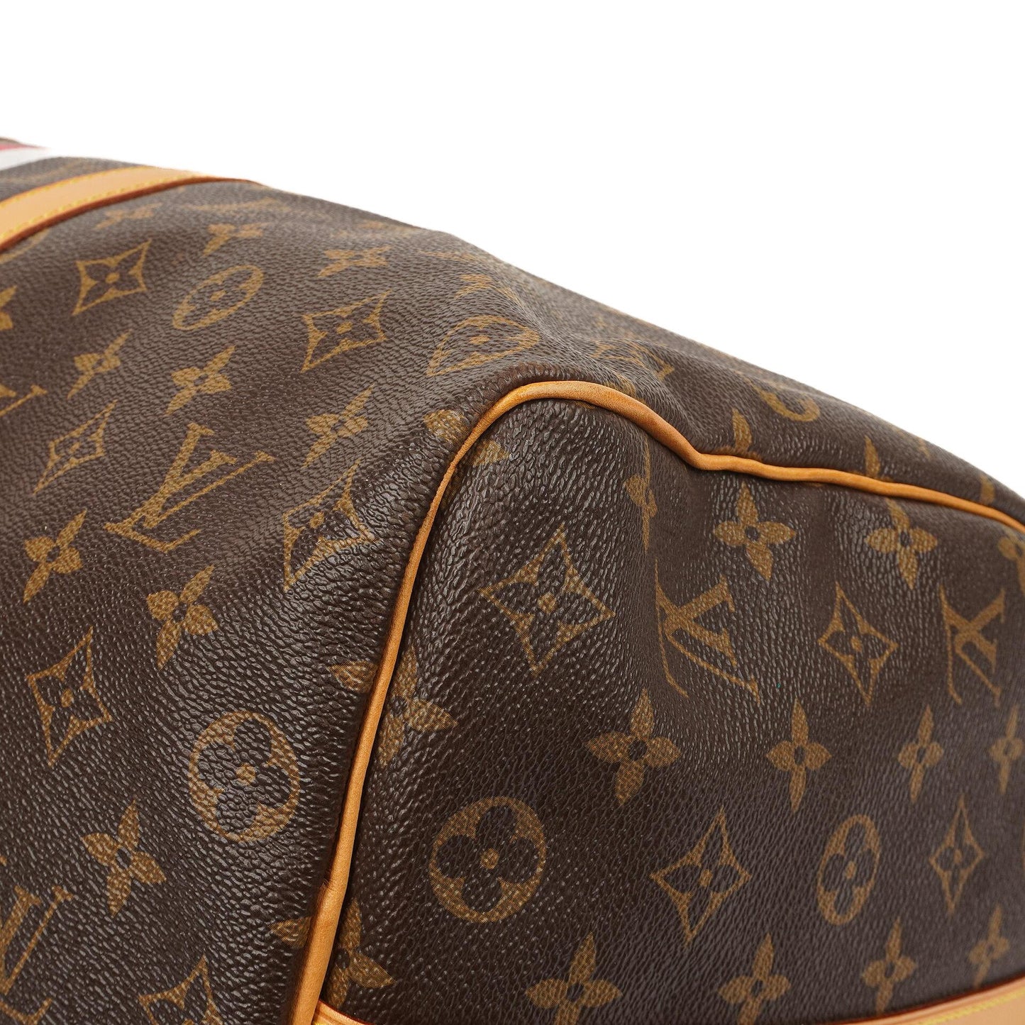 Louis Vuitton Keepall 50 Bandouliere Monogram Canvas Reisetasche mit personalisiertem Heißstempel